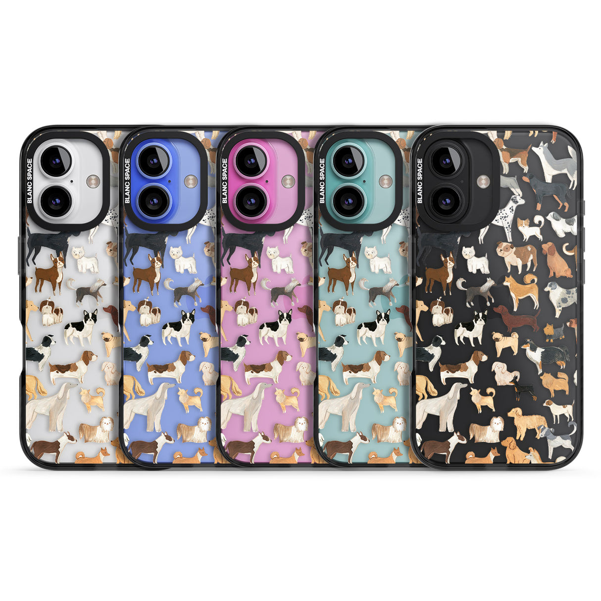 iPhone 16 Pro Max Hand Painted Dogs Black Impact Phone Case