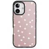 iPhone 16 Pro Max Dark Pink Cute Floral Design Black Impact Phone Case