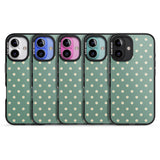 iPhone 16 Pro Max Daisy Pattern Teal Cute Floral Black Impact Phone Case