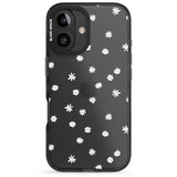 iPhone 16 Pro Max Painted Daises on Transparent Black Impact Phone Case