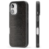 iPhone 16 Pro Max Dark Animal Print Pattern Snake Skin Black Impact Phone Case