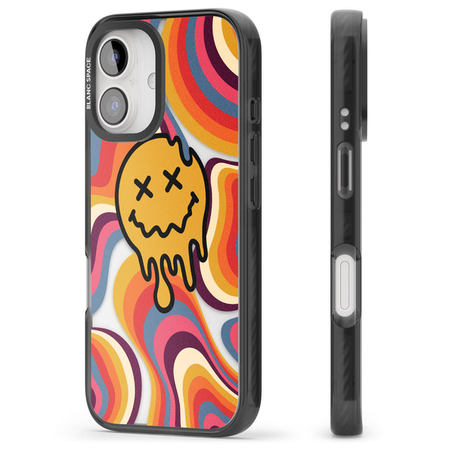 iPhone 16 Pro Max Trippy Face Melt Black Impact Phone Case