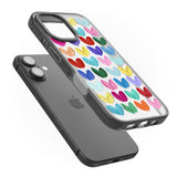 iPhone 16 Pro Max Oil Painted Hearts Black Impact Phone Case