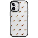 iPhone 16 Pro Max Cavalier King Charles Spaniel Pattern Clear Black Impact Phone Case