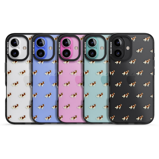 iPhone 16 Pro Max Cavalier King Charles Spaniel Pattern Clear Black Impact Phone Case