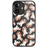 iPhone 16 Pro Max Cavalier King Charles Spaniel Dog Pattern Black Impact Phone Case