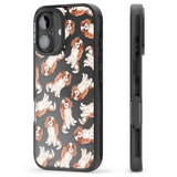 iPhone 16 Pro Max Cavalier King Charles Spaniel Dog Pattern Black Impact Phone Case