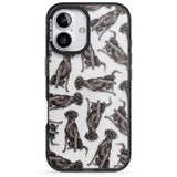 iPhone 16 Pro Max Black Labrador Watercolour Dog Pattern Black Impact Phone Case