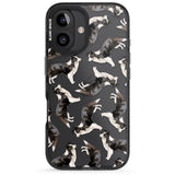 iPhone 16 Pro Max Border Collie Watercolour Dog Pattern Black Impact Phone Case