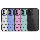 iPhone 16 Pro Max Dachshund Dog Pattern Clear Black Impact Phone Case