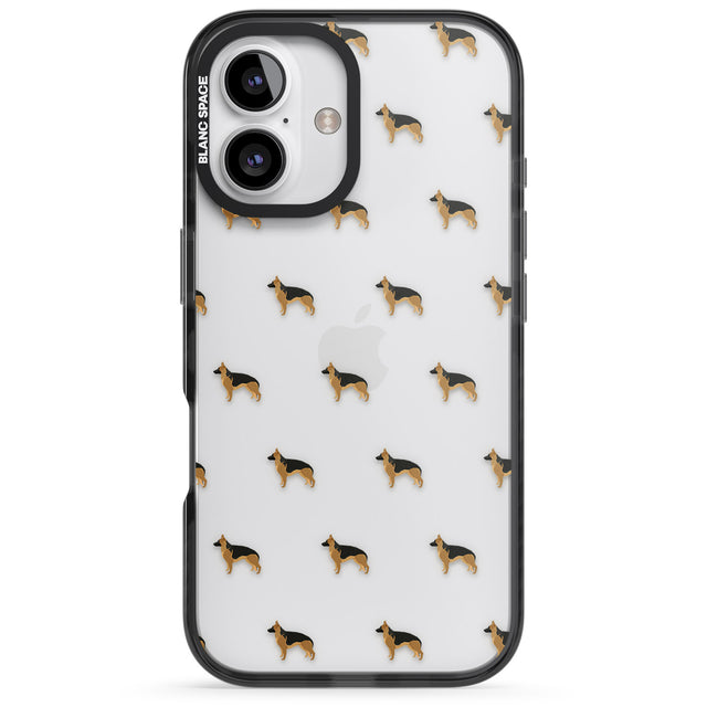 iPhone 16 Pro Max German Sherpard Dog Pattern Clear Black Impact Phone Case