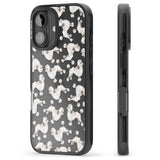 iPhone 16 Pro Max Poodle (White) Watercolour Dog Pattern Black Impact Phone Case