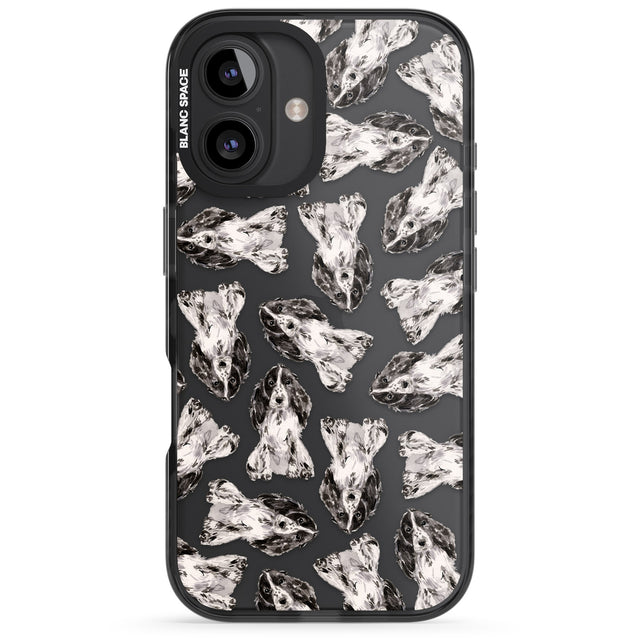 iPhone 16 Pro Max Cocker Spaniel (Black) Watercolour Dog Pattern Black Impact Phone Case