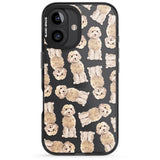 iPhone 16 Pro Max Cockapoo (Champagne) Watercolour Dog Pattern Black Impact Phone Case