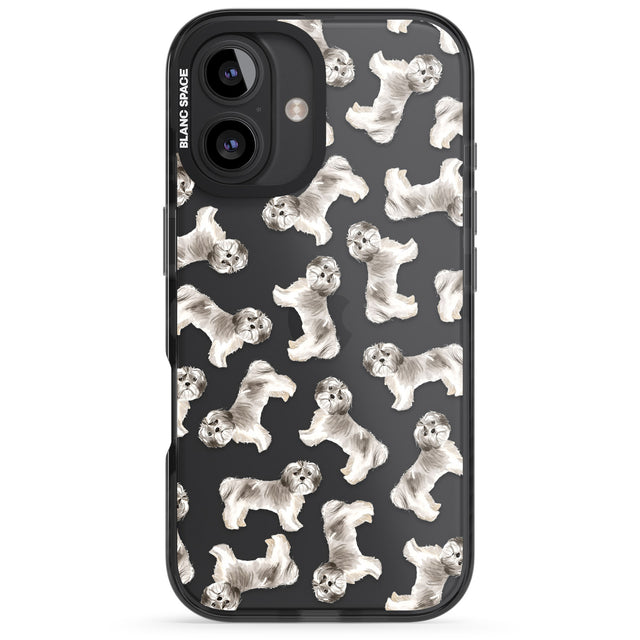 iPhone 16 Pro Max Shih tzu (Short Hair) Watercolour Dog Pattern Black Impact Phone Case