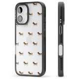 iPhone 16 Pro Max Basset Hound Dog Pattern Clear Black Impact Phone Case