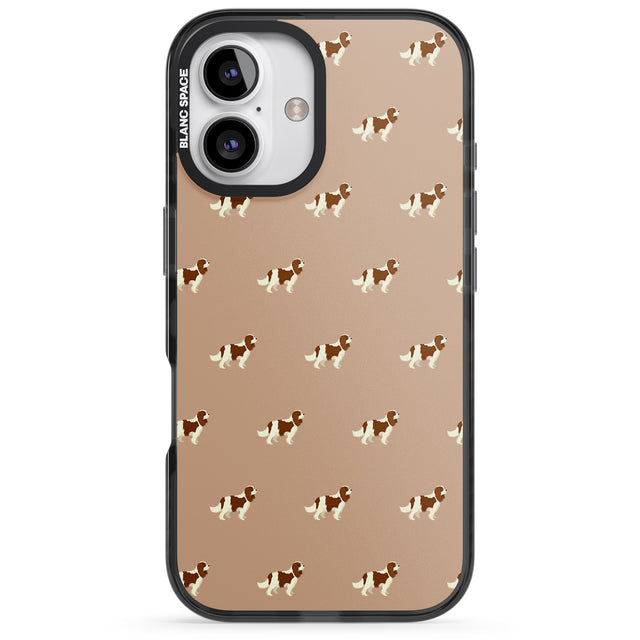 iPhone 16 Pro Max Cavalier King Charles Spaniel Pattern Black Impact Phone Case