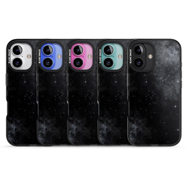 iPhone 16 Pro Max Night Sky Galaxies: Shimmering Stars Black Impact Phone Case