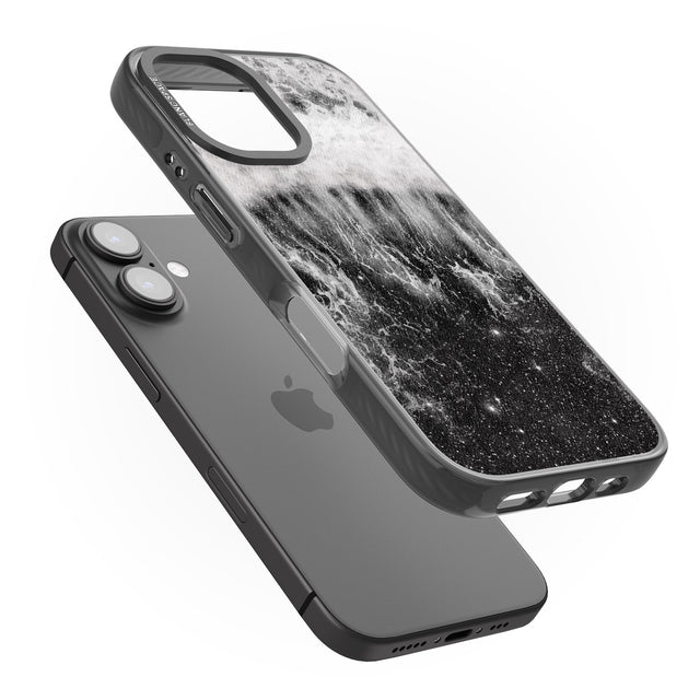 iPhone 16 Pro Max Ocean Wave Galaxy Print Black Impact Phone Case