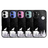 iPhone 16 Pro Max Moon Phases: Wolf & Full Moon Black Impact Phone Case