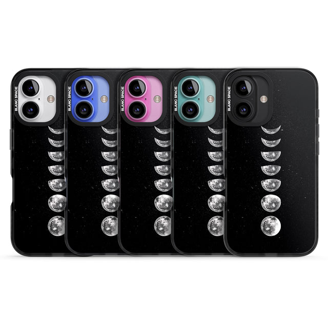 iPhone 16 Pro Max Light Watercolour Moons Black Impact Phone Case