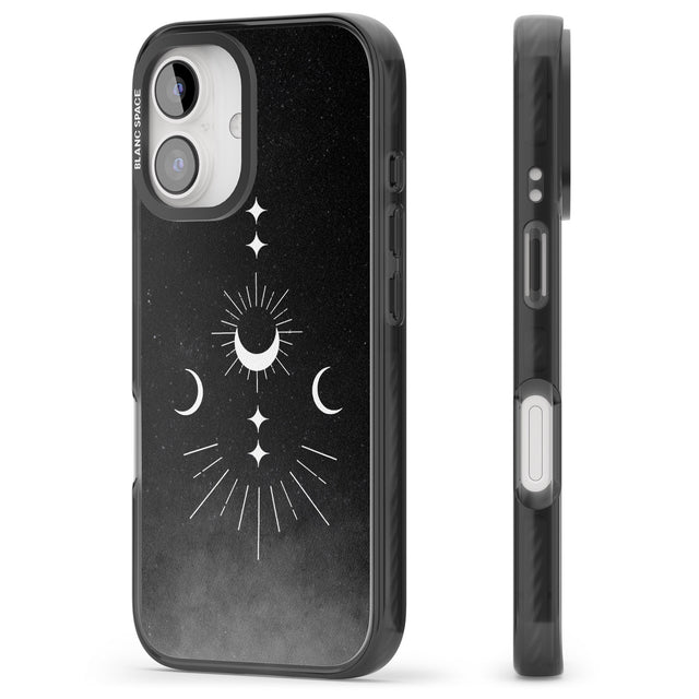 iPhone 16 Pro Max Small Moon Mandala Black Impact Phone Case