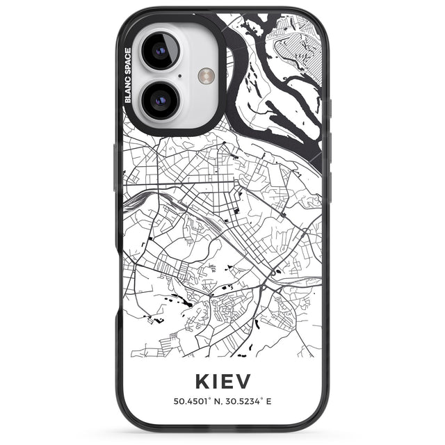 iPhone 16 Pro Max Map of Kiev, Ukraine Black Impact Phone Case