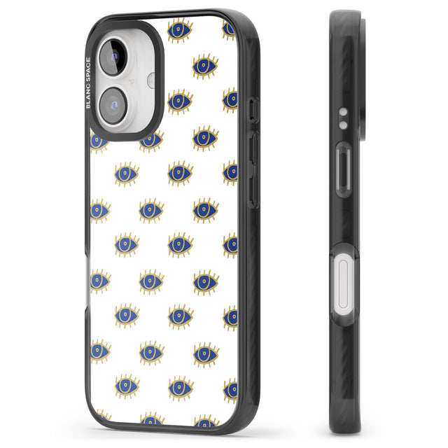 iPhone 16 Pro Max Gold Eyes Psychedelic Eyes Pattern Black Impact Phone Case