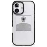 iPhone 16 Pro Max Framed Linework: Rising Sun Black Impact Phone Case