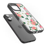 iPhone 16 Pro Max Pink Roses Black Impact Phone Case