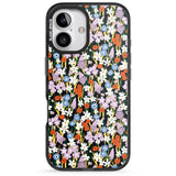 iPhone 16 Pro Max Energetic Floral Mix: Solid Black Impact Phone Case