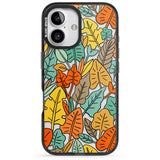 iPhone 16 Pro Max Pastel Toned Autumn Leaves Black Impact Phone Case