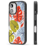 iPhone 16 Pro Max Retro Leaves Black Impact Phone Case