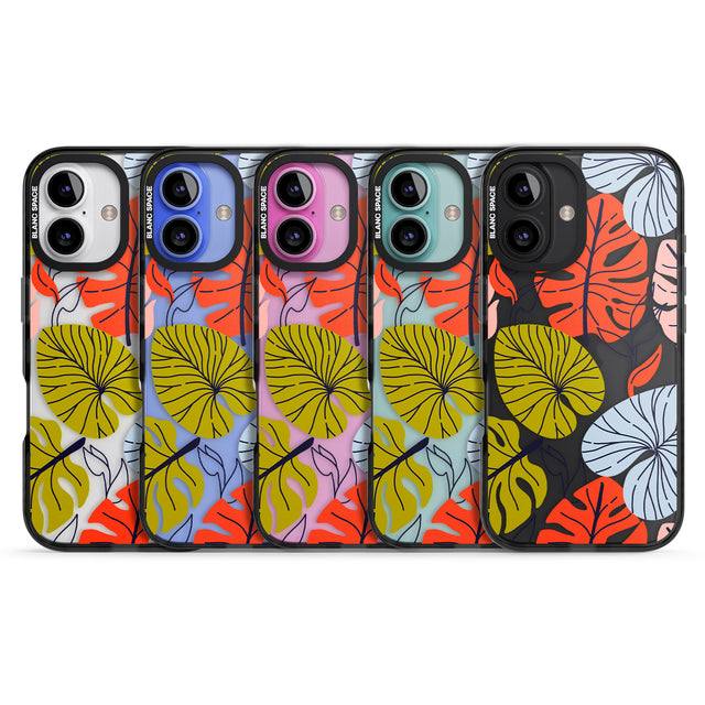 iPhone 16 Pro Max Retro Leaves Black Impact Phone Case