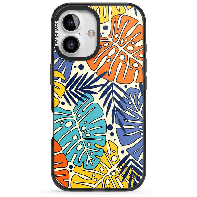 iPhone 16 Pro Max Beach Leaves Black Impact Phone Case