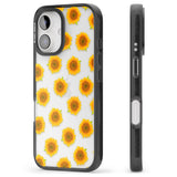 iPhone 16 Pro Max Sunflowers Transparent Pattern Black Impact Phone Case