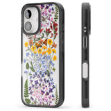 iPhone 16 Pro Max Wild Flower Stripe Design Black Impact Phone Case