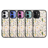 iPhone 16 Pro Max Wildflower Chain Design - Cream Black Impact Phone Case