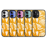 iPhone 16 Pro Max Fern Pattern on Yellow Black Impact Phone Case