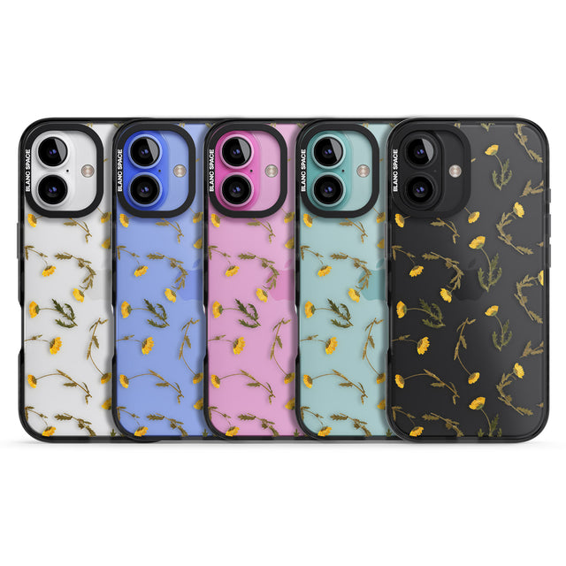 iPhone 16 Pro Max Long Stemmed Wildflowers - Dried Flower-Inspired Black Impact Phone Case