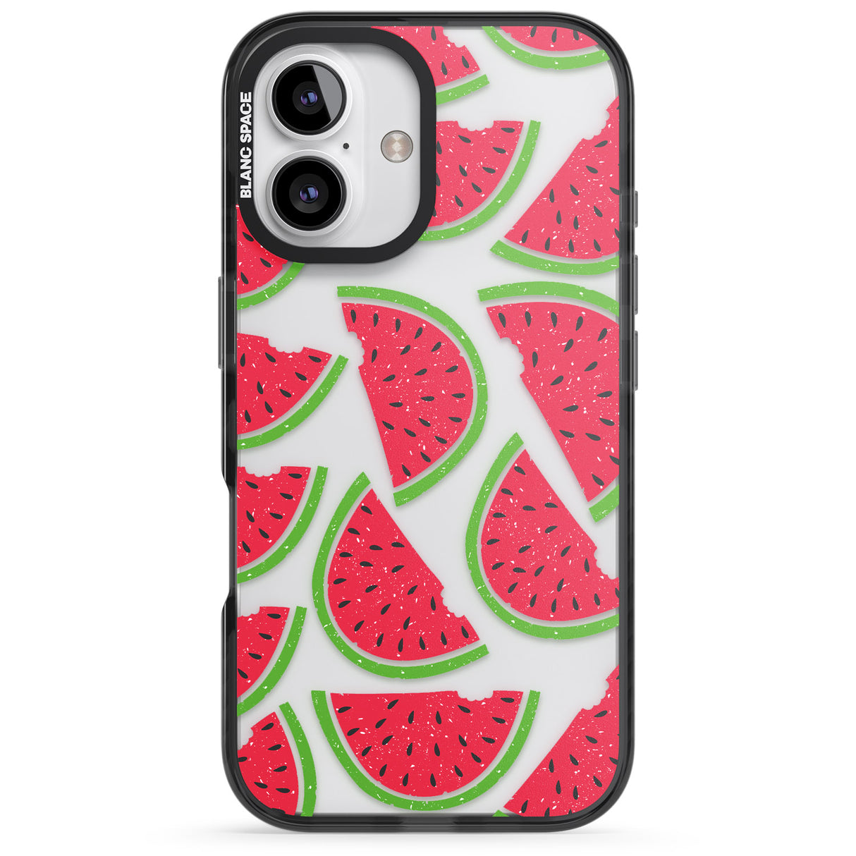 iPhone 16 Pro Max Watermelon Pattern Black Impact Phone Case