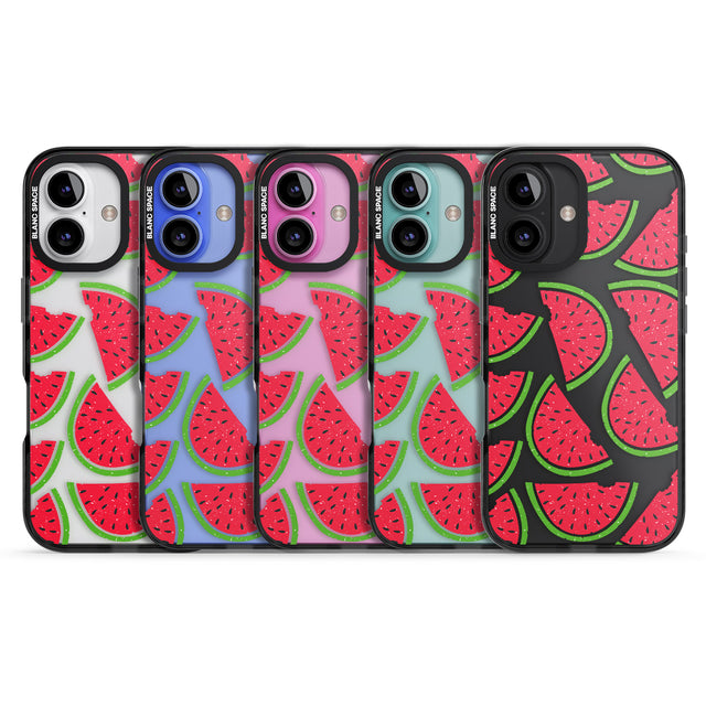 iPhone 16 Pro Max Watermelon Pattern Black Impact Phone Case