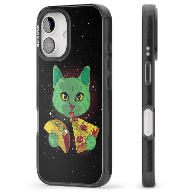 iPhone 16 Pro Max Pizza Purr Black Impact Phone Case