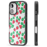 iPhone 16 Pro Max Strawberry Pattern Black Impact Phone Case