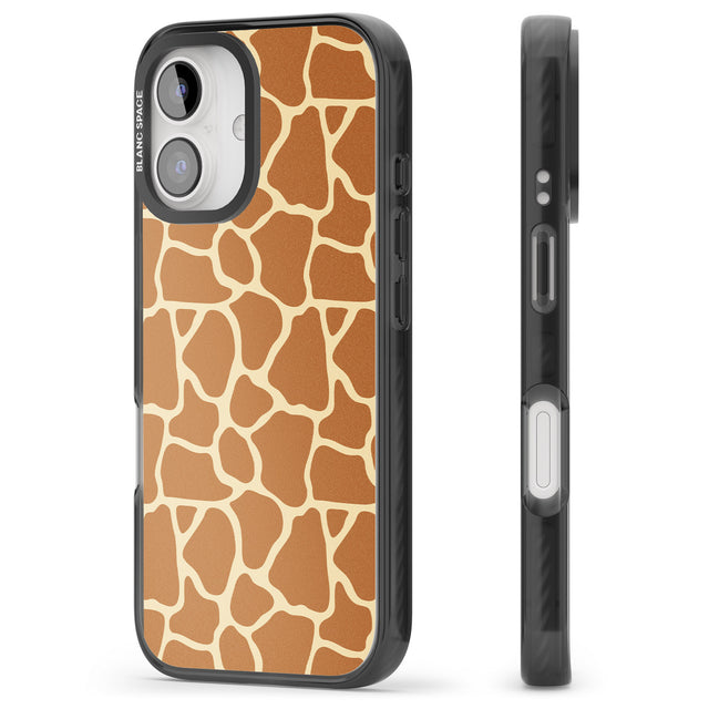 iPhone 16 Pro Max Giraffe Pattern Black Impact Phone Case