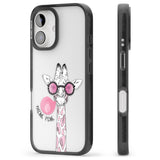 iPhone 16 Pro Max Think Pink Giraffe Black Impact Phone Case