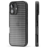 iPhone 16 Pro Max Simplistic Small Grid Designs White (Transparent) Black Impact Phone Case