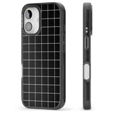 iPhone 16 Pro Max Simplistic Large Grid Pattern Black Black Impact Phone Case