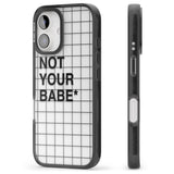 iPhone 16 Pro Max Grid Pattern Not Your Babe Black Impact Phone Case