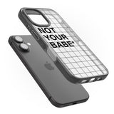 iPhone 16 Pro Max Grid Pattern Not Your Babe Black Impact Phone Case